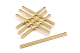 Tiny Necklace Bar, 12 Raw Brass Bars, Necklace, Earring Findings (2.5x2.5x50mm) D0239