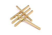 Tiny Necklace Bar, 12 Raw Brass Bars, Necklace, Earring Findings (2.5x2.5x50mm) D0239