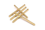 Tiny Necklace Bar, 12 Raw Brass Bars, Necklace, Earring Findings (2.5x2.5x50mm) D0239