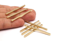 Tiny Necklace Bar, 12 Raw Brass Bars, Necklace, Earring Findings (2.5x2.5x50mm) D0239