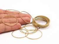 Brass Ring Charms, 24 Raw Brass Rings (35x1mm) Bs 1087