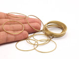 Brass Ring Charms, 24 Raw Brass Rings (35x1mm) Bs 1087