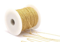 Brass Chain, Link Chain, 30 M - (1.5x2mm) Raw Brass Soldered Chain - ( Z001 )