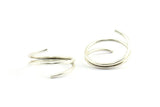 Antique Silver Wire Ring, 6 Antique Silver Plated Ring Settings (17mm) Bs-1235 H0252