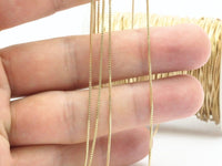 Cube Brass Chain, 5 M - Cube Soldered Raw Brass Chain (0.80mm) Bs 1012