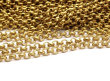 5 M. Raw Brass Open Link Rolo Chain , ( 3.2mm ) BS 1017