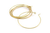 Brass Earring Wires, 50 Raw Brass Earring Wires (35x0.7mm) Bs 1081