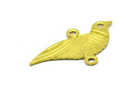 Brass Bird Connector, 25 Raw Brass Bird Connectors With 2 Holes (22x13mm) Brs 1047 A0381