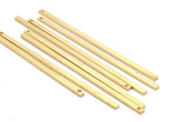 Brass Bar Charms, 12 Raw Brass Bars (60x2x1mm) A0868