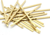 Brass Bar Charms, 12 Raw Brass Bars (60x2x1mm) A0868