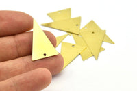 Raw Brass Triangle, 20 Raw Brass Triangle Charms With 1 Hole (25x16mm) A0008