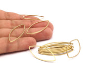 Brass Marquise Ring , 25 Raw Brass Marquise Ring, Connector, Charms (41x16x1mm) D0034
