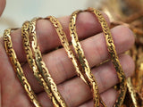 Vintage Brass Chain, 1 Meter- 3.3 Feet Vintage Raw Brass Chain (4.5mm) Z136