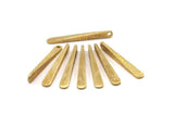 Hammered Bar Pendant, Raw Brass Hammered Bar Pendant, Earring Drops (37x5mm) N0469