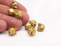 Brass Wolf Beads, Raw Brass Wolf Bracelet Parts (11x10mm) N0377