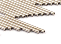 Silver Tone Beads - 50 Nickel Free Silver Tone Copper Long Tube Beads (2x40m) D0449