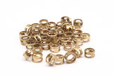 Brass Bead For Leather, 12 Raw Brass Beads For Leather Cord Bracelets (7x4mm) Y078
