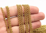 3 M. Raw Brass Open Link Rolo Belcher Chain , ( 3.2mm ) Bs 1017