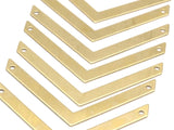 Raw Brass Chevron Blanks With 2 Holes (60x5x0.80mm) D0420--n0632