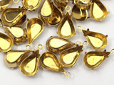 Pear Drop Prong Setting, 50 Raw Brass Pear Drop 4 Prong Settings (13x8mm) D0504
