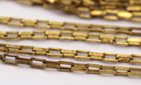Link Chain, Rectangle Chain, 5 M. Rectangle Raw Brass Chain, Open Link (3.5x2mm) W117 Bs 1377