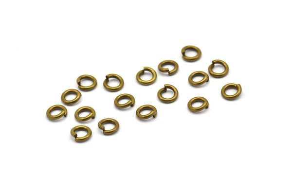 5mm Jump Ring - 100 Antique Brass Round Jump Ring Connectors Findings (5x1mm) A0376