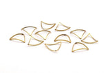 Brass Triangle Charm, 50 Raw Brass Open Cambered Triangle Ring Charms (17x0.6x0.9mm) Bs 1213