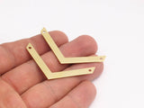 Tiny Chevron Pendant, Raw Brass Chevrons (50x5x0.80mm) N0630