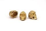 Brass Skull Head, Raw Brass Skull Head Bracelet Parts (19x11x12.5mm) N0426