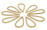 Drop Brass Charm, 12 Raw Brass Drop Connectors (26x11x1mm) D0409