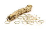 Hexagon Ring Charm, 50 Raw Brass Hexagon Shaped Ring Charms (14x0.80mm) Bs 1172