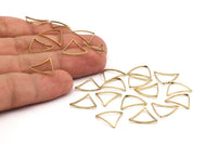 Brass Triangle Charm, 50 Raw Brass Open Cambered Triangle Ring Charms (15x0.5x0.8mm) Bs 1214