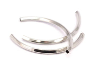 Square Curved Tubes - 4 Nickel Free Silver Square Curved Tubes (95x5x5mm) Sq20 Brc274
