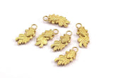 Brass Goldfish Charm, Raw Brass Gold Fish Pendants, Jewelry Supplies, Findings (16x7mm) N0412