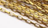 2mm Link Chain, 10 M. Rectangle Raw Brass Chain, Open Link (3.5x2mm) W117 Bs 1377