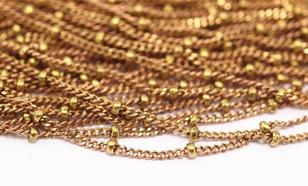 Faceted Red Brass Chain, 10m (1.6mm) Faceted Red Brass Soldered Chain - Ybt008 ( Z014 )
