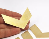 Brass Chevron Blank, Raw Brass Chevron Blanks (70x25x0.80mm) A0904--n0657