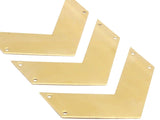 Brass Chevron Charm, Raw Brass Chevrons 4 Holes (60x20x0.80mm) n0623
