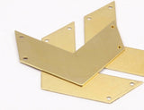 Arrow Head Necklace, Raw Brass Chevrons With 4 Holes (50x20x0.80mm) N0627