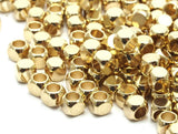 Shiny Cube Bead, Raw Brass Square Cube Space Beads (4mm) Bs 1178 N0549