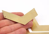 Brass Chevron Charm, Raw Brass Chevron Blanks With 4 Holes (70x25x0.80mm) A0910--n0656