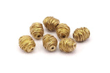 Brass Spool Beads, Raw Brass Spool Shaped Beads (11x9mm) N0227