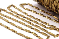 Bar Chain, Link Chain, 1 M Raw Brass Bar Chain (14.5x2.2mm) Bs 1062