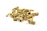 Leather Hook Caps, Raw Brass Leather Cord Ends, Hook Ends For 3mm Leather Cord (16x13x5.5mm) N0308