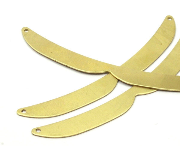 Brass Choker Pendants, 3 Raw Brass Choker Pendants With 2 Holes (98x9.50x080mm) Brs 9895c (b0043)