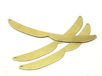 Brass Choker Pendants, 3 Raw Brass Choker Pendants With 2 Holes (98x9.50x080mm) Brs 9895c (b0043)