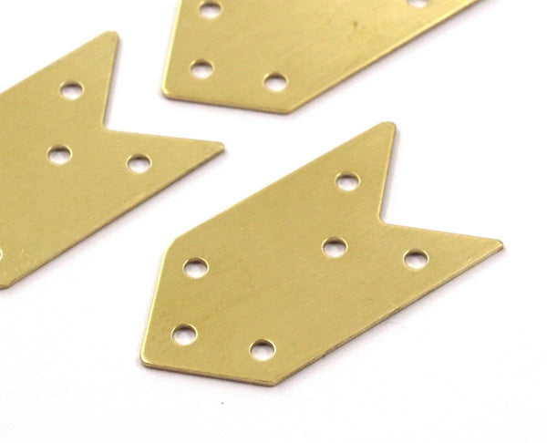 Arrow Stamping Pendant, 10 Raw Brass Arrow Stamping Pendant Tags With 6 Holes (15x30mm) A0036