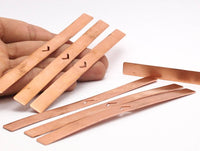 Copper Bracelet Blank, 3 Chevron Raw Copper Bracelet Stamping Blanks (10x145x1mm) D0532