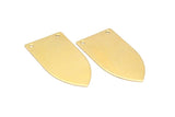 Brass Power Necklace, Raw Brass Stamping Blank Pendants, Shield Pendant, (38x20x0.80mm) N0444