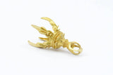 Dragon Claw Pendant, Raw Brass Dragon Claw Charms, Necklace Pendants (36x11mm) N0380